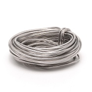 Plastic Covered Round Aluminum Wire, Bendable Metal Craft Wire, for Crafts Jewelry Making, Silver, 10 Gauge, 2~2.5mm, 25m/roll(AW-WH0006-01B)