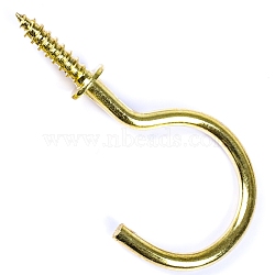 Brass Cup Hook Ceiling Hooks, Screw Hanger, for Indoor and Outdoor Use, Golden, 51.86mm(FS-WG39576-90)