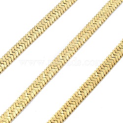 Ion Plating(IP) 304 Stainless Steel Herringbone Chains, Soldered, with Spool, Golden, 6x1mm(CHS-E030-02G)