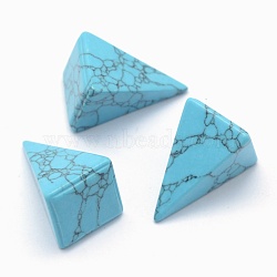 Synthetic Turquoise Beads, Cone, Undrilled/No Hole Beads, 25x14x14.5mm(G-E490-D08)