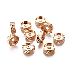 Alloy Spacer Beads, Textured, Lead Free & Cadmium Free, Flat Round, Light Gold, 10x4mm, Hole: 2.5mm, Inner diameter: 8mm(PALLOY-F277-13LG-RS)