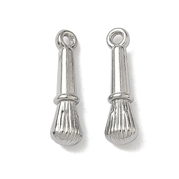 304 Stainless Steel Pendants, Calligraphy Brush Pen Charm, Stainless Steel Color, 19x5x4mm, Hole: 1.4mm