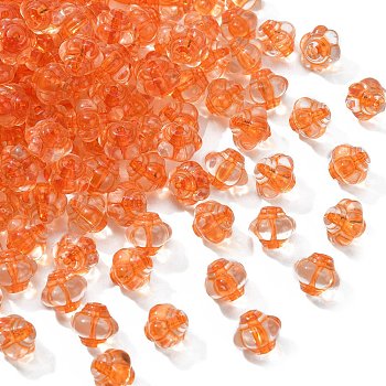 Transparent Acrylic Beads, Lantern, Orange, 8.5x10x9.5mm, Hole: 1.5mm, about 1290pcs/500g