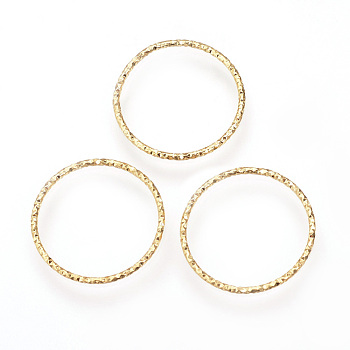 Brass Linking Rings, Soldered, Nickel Free, Real 18K Gold Plated, 40mm