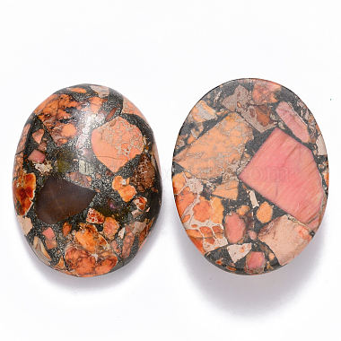 Synthetic Gold Line Imperial Jasper Cabochons(G-R457-02F)-2