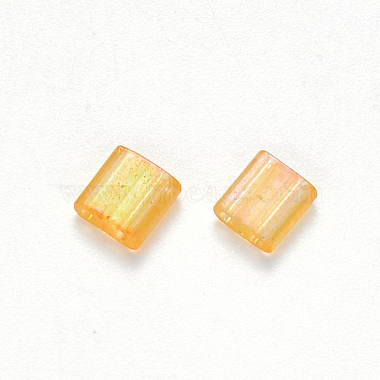 2-Hole Baking Painted Transparent Glass Seed Beads(X-SEED-S031-L-251)-2