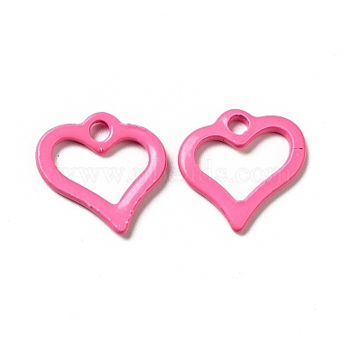 Hot Pink Heart 201 Stainless Steel Charms