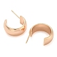 Rack Plating C-Shaped Brass Stud Earrings(EJEW-M090-04G)-2