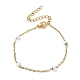 Vacuum Plating Golden 304 Stainless Steel Cable Chain Bracelet with Enamel Rondelle Beaded(BJEW-G683-02G)-2