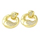 Double Corn Brass Dangle Stud Earrings with Cubic Zirconia(EJEW-G373-02G)-1