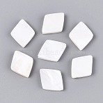 Natural Freshwater Shell Beads, Diamond, Seashell Color, 16~17x13~13.5x3mm, Hole: 0.8~0.9mm(BSHE-T014-46)
