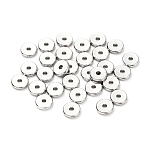 Brass Spacer Beads, Disc, Platinum, 8x1.5mm, Hole: 2mm, 30pcs/set(KK-YW0001-27B-P)