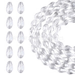 5 Strands Transparent Teardrop Glass Beads Strands, Faceted, Clear, 6~7x4mm, Hole: 0.8~0.9mm, about 65pcs/strand, 16.14~16.42''(41~41.7cm)(GLAA-TA0004-21A)