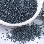 MIYUKI Round Rocailles Beads, Japanese Seed Beads, 11/0, (RR1938) Semi-Frosted Slate Blue Lined Gray, 2x1.3mm, Hole: 0.8mm, about 1111pcs/10g(X-SEED-G007-RR1938)