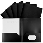 6Pcs PP Plastic File Folders, Sheet Document Organizer, Rectangle, Black, 290x240x2mm(AJEW-CP0006-39B)