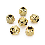 UV Plating Acrylic European Large Hole Beads, Pumpkin, Gold, 13.5x14x13mm, Hole: 5.5mm(PACR-T005-08A)