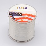 Flat Elastic Crystal String, Elastic Beading Thread, for Stretch Bracelet Making, White, 0.6mm, about 328.08 yards(300m)/roll(EW-F002-04)
