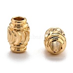 Brass Beads, Cadmium Free & Lead Free, Long-Lasting Plated, Hollow Out Column, Real 24K Gold Plated, 6x4mm, Hole: 1.5mm(KK-H759-08A-G)