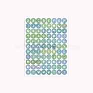 Letter A~Z PVC Plastic Stickers, Self-adhesive Decals, for Card-Making, Scrapbooking, Mobile Phone Shell, Notebooks, Light Sea Green, 140x100x1mm(STIC-PW0001-074D)