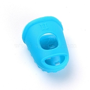 Silicone Guitar Finger Protector, Musical Instrument Accessories, Deep Sky Blue, 27.5x21.5x13mm(SIL-WH0003-07B-06)