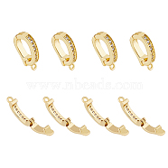 HOBBIESAY 8Pcs Brass Micro Pave Cubic Zirconia Enhancer Shortener Pendant Bails, Hinged Bails, with Loop, Lead Free & Nickel Free & Cadmium Free, Golden, 14x7.5x2.8mm, Hole: 1.2mm, Inner Diameter: 7.7x4.1mm(ZIRC-HY0001-10)