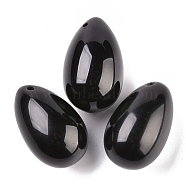 Natural Obsidian Pendants, Easter Egg Stone, 45x30x30mm, Hole: 2.2mm(G-P438-F-05)