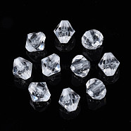 Transparent Acrylic Beads, Faceted, Bicone, Clear, 8x8mm, Hole: 1.5mm, about 2330pcs/500g(TACR-S158-A01)