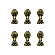 Tibetan Style Cord Ends, End Caps for Necklace, Bracelet Making, Antique Golden, 12x6mm, Hole: 1mm, about 684pcs/500g(PW23030779123)