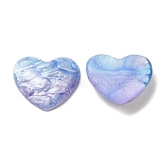Imitation Gemstone Epoxy Resin Cabochons, Heart, Blue, 17x20x5mm(CRES-Z002-08B)