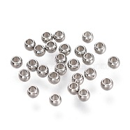 Tarnish Resistant 202 Stainless Steel Beads, Rondelle, Stainless Steel Color, 2x1.35mm, Hole: 1mm(STAS-M286-03E)