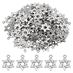 120Pcs Tibetan Style Alloy Pendants, Star of David, Antique Silver, 17x12.5x1.5mm, Hole: 1.6mm(FIND-SC0008-41)