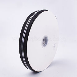 Polyester Organza Ribbon, Black, 1inches(25~26mm); about 100yards/roll(91.44m/roll)(SRIB-T003-22)