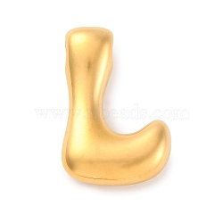 304 Stainless Steel Pendants, Letter Charm, Golden, Letter L, 21x14x6mm, Hole: 3.5x2.2mm(STAS-S166-02G-12)