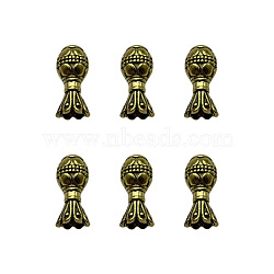 Tibetan Style Cord Ends, End Caps for Necklace, Bracelet Making, Antique Golden, 12x6mm, Hole: 1mm, about 684pcs/500g(PW23030779123)