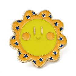 Sun Shape Enamel Pins, Alloy Lapel Pin Backs for Backpack Clothes, Colorful, 27.5x27.5mm(JEWB-L020-02A)