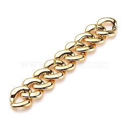 Handmade UV Plating Acrylic Curb Chains, Twisted Chains, Golden, Link: 31x29x6mm, about 39.37 inch(1m)/strand(X-AJEW-JB00774-02)