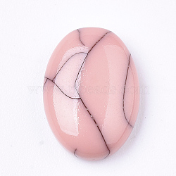 Resin Cabochons, Imitation Turquoise, Oval, Light Coral, 14x10x4mm(RESI-T034-08B-05)