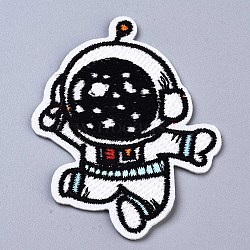 Spaceman Appliques, Computerized Embroidery Cloth Iron on/Sew on Patches, Costume Accessories, Snow, 64.5x50x1.5mm(DIY-S041-024)