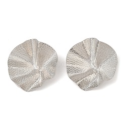 Lotus Leaf Iron Stud Earrings, with Alloy Pin, Platinum, 55x53mm(EJEW-L096-004P)