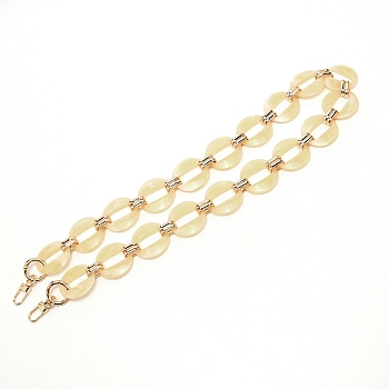 Acrylic Curb Chain Bag Strap, with Alloy Clasps, for Bag Replacement Accessories, Pale Goldenrod, 88cm