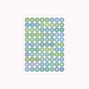 Letter A~Z PVC Plastic Stickers, Self-adhesive Decals, for Card-Making, Scrapbooking, Mobile Phone Shell, Notebooks, Light Sea Green, 140x100x1mm