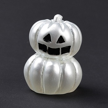 Halloween Theme Resin Display Decoration, for Home Decoration, Photographic Prop, Dollhouse Accessories, Pumpkin Jack-O'-Lantern, Ghost White, 27x21mm