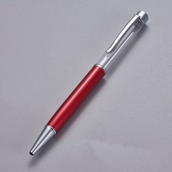 Creative Empty Tube Ballpoint Pens, with Black Ink Pen Refill Inside, for DIY Glitter Epoxy Resin Crystal Ballpoint Pen Herbarium Pen Making, Silver, Dark Red, 140x10mm