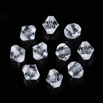 Transparent Acrylic Beads, Faceted, Bicone, Clear, 8x8mm, Hole: 1.5mm, about 2330pcs/500g
