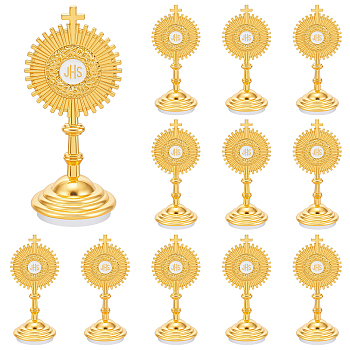 8Pcs Alloy JHS Grail Display Decorations, with Enamel, for Home & Office Desk Decor, Golden, 37x33.5x84mm