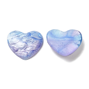 Imitation Gemstone Epoxy Resin Cabochons, Heart, Blue, 17x20x5mm