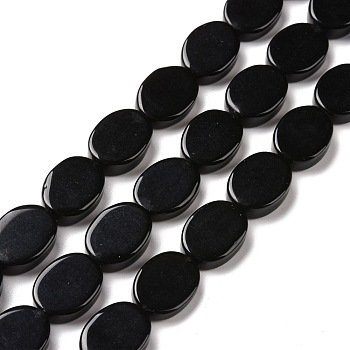 Natural Obsidian Beads Strands, Oval, 16x12x4.5mm, Hole: 1mm, about 25pcs/strand, 15.94 inch(40.5cm)