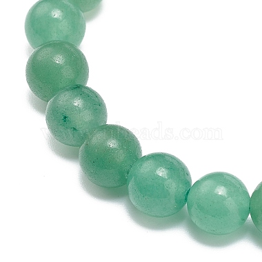 Круглый эластичный браслет из натурального зеленого авантюрина с бусинами и подвесками-пулями(BJEW-JB09018-02)-5