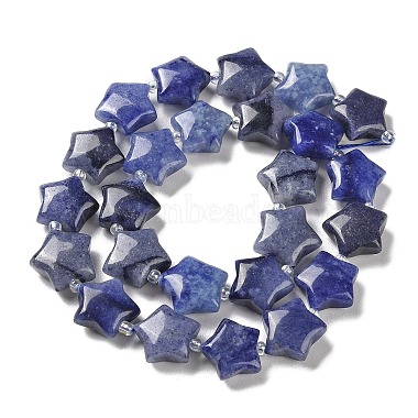natürlichen blauen Aventurin Perlen Stränge(G-NH0005-015)-3