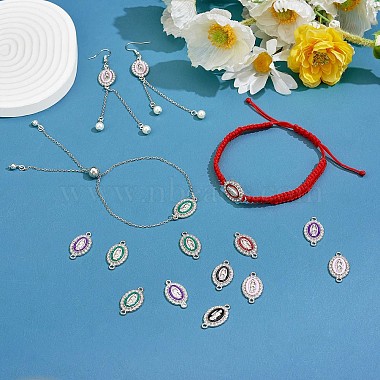 60 Pieces Virgin Mary Charm Connector Our Lady Virgin Mary Link Enamel Metal Charm Pendant(JX330A)-5